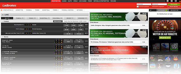 Ladbrokes Sportwetten Die Wettseite von Ladbrokes
