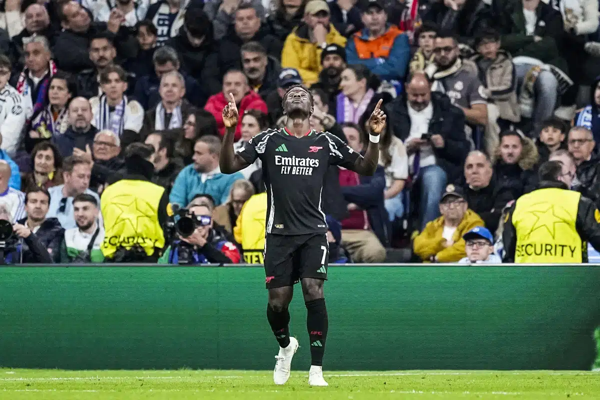 Arsenal PSG Tipp Bild zeigt Bukayo Saka © Independent Photo Agency / Alamy Stock Photo